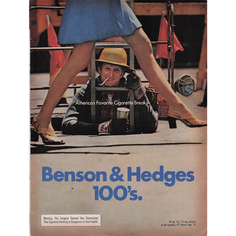 Long Legs High Heels Skirt Benson & Hedges 100'S Cigarettes Print Ad Pinup Art
